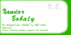 nandor bobaly business card